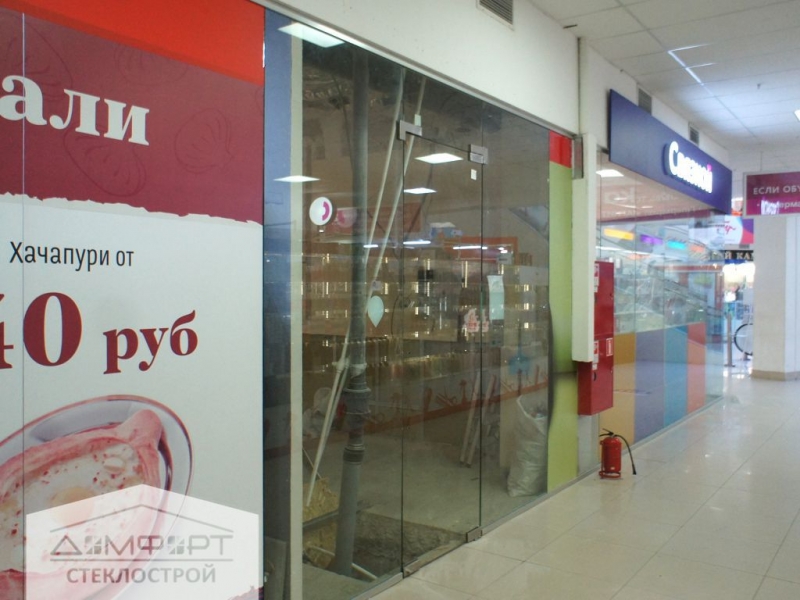 Переделка существующих стеклянных перегородок и дверей - Ижевск, ТЦ Кит