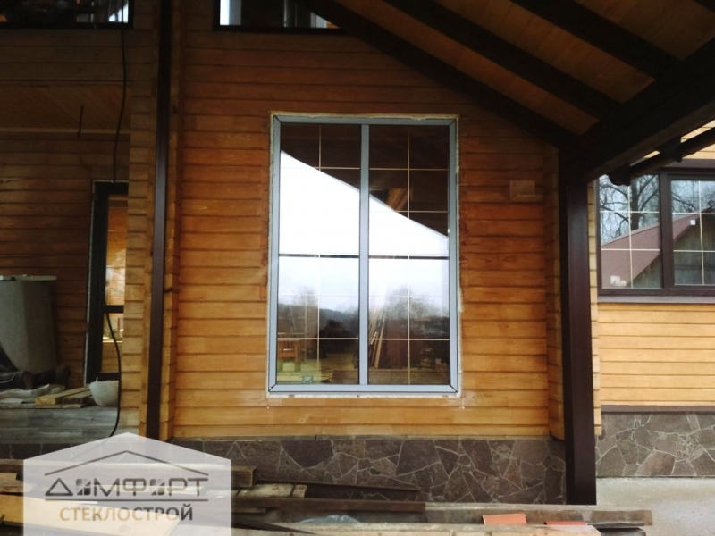 ПВХ окна с ламинацией и раскладкой, алюминиевые окна и раздвижки для остекления частного дома 