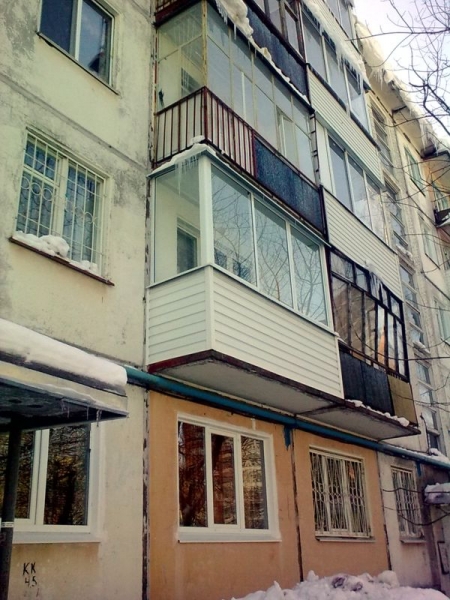 Балкон с обшивкой в Ижевске 