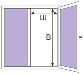 Определите ширину и высоту светового проема створки окна